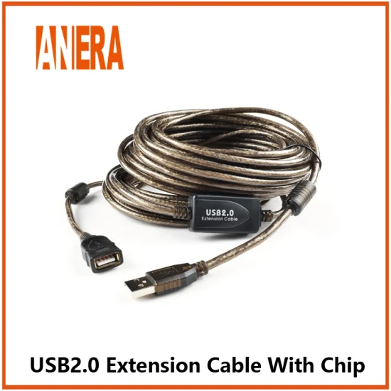 Cabo de extensão repetidor Anera USB 2.0 USB macho para fêmea com amplificador de sinal 15m