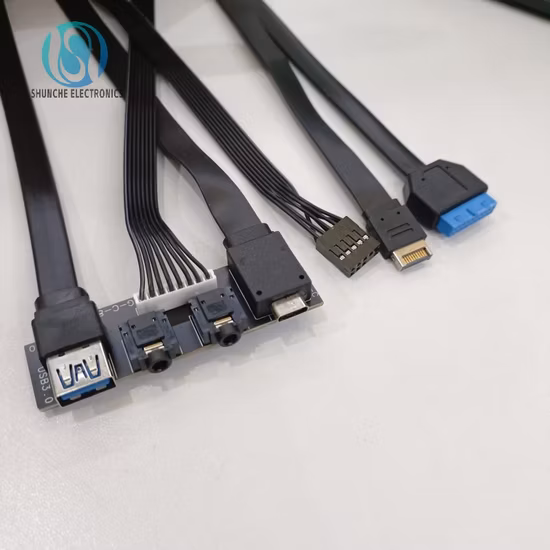 Caixa de computador usb 3.1 durável, painel frontal, porta dupla usb 3.0, microfone, portas spk, cabo de conexão da placa-mãe com interruptor de alimentação
